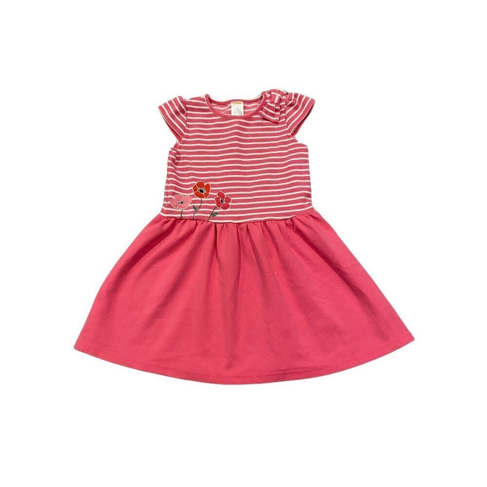 Gymboree Playful Poppies Cotton Embroidered Striped Dress - Size 4T - Excellent!